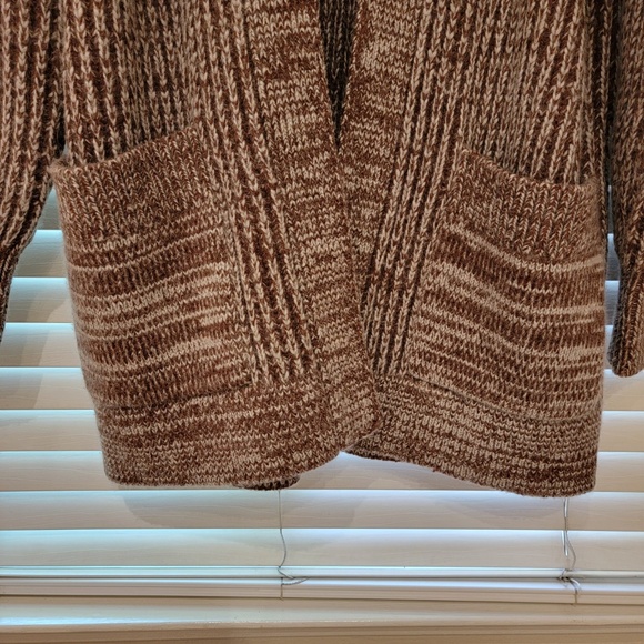 Banana Republic Open Front Cardigan Medium Brown Tan Heavy Chunky Knit NWOT NEW - Picture 4 of 8